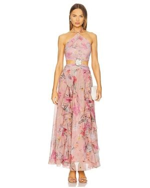 PATBO Lily Flower Maxi Dress - White