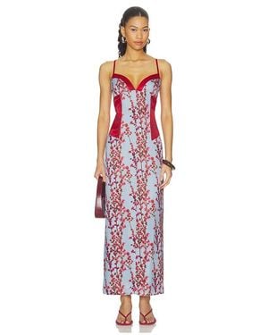 Muma World Sakura Mixed Celine Dress - Red