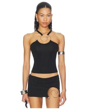1XBLUE Spiral Strap Tank Top - Black