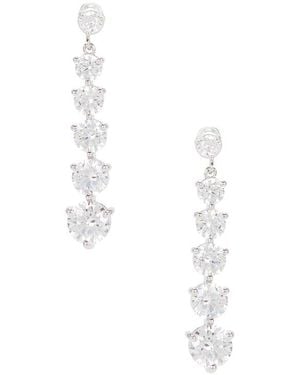 Shashi Graduated Crystal Tennis Drop Earrings - White
