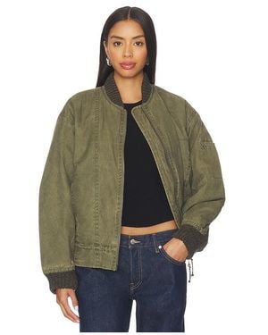 Free People X We The Free Jax Washed Bomber In Olive - Green