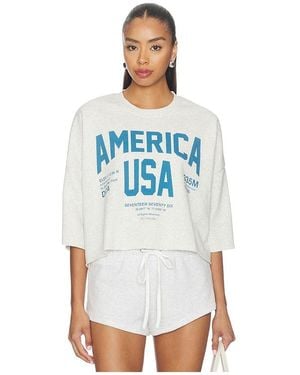 The Laundry Room Welcome To America Crop Sweater - White
