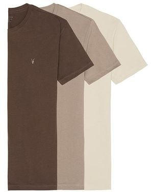 AllSaints Brace Crew 3 Pack Tee - Brown