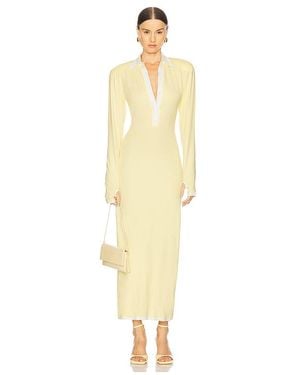 ROWEN ROSE Langärmeliges Polokleid - Weiß