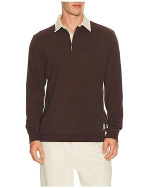 Marine Layer Sueded Rugby Polo - Brown
