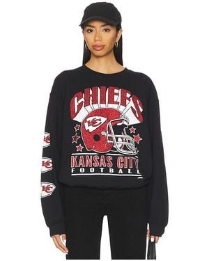 Junk Food Chiefs Glitter Helmet Crew Fleece - Black