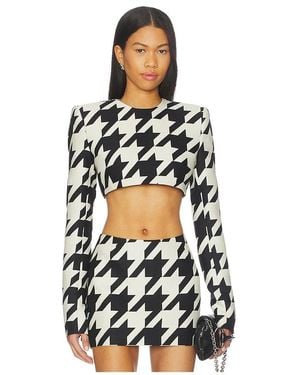 LAQUAN SMITH Cropped Shoulder Pad Top - White