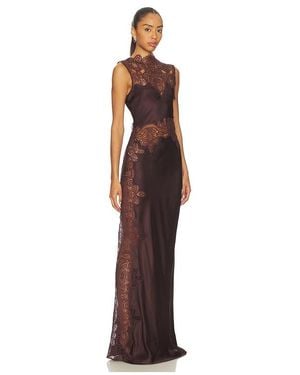 Shona Joy Jamila Lace Maxi Dress - Brown