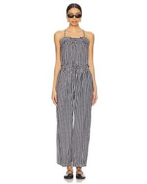 Free People Traje De Baño De Una Pieza De Cuadros Vichy Retro Heatwave En Color Negro Talla En - Blanco
