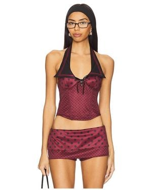 Jaded London Girlfriend Sailor Collar Corset - Red