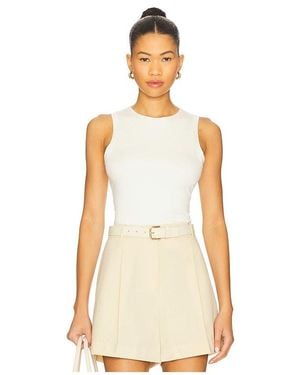 ÉTERNE Sleeveless Crewneck Soft Jersey Top - Natural