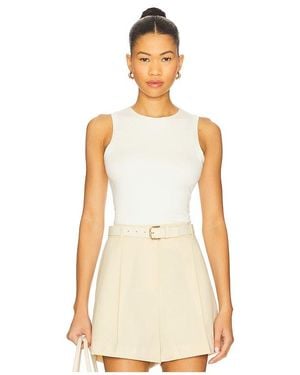 ÉTERNE Sleeveless Crewneck Soft Jersey Top - Natural
