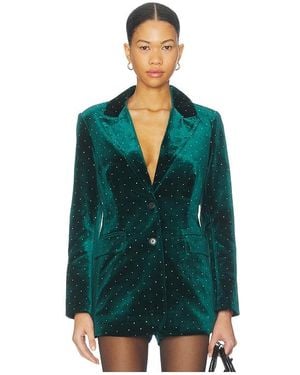 Never Fully Dressed Velvet Blazer - Green