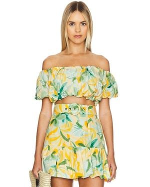 MINKPINK TOP CROPPED SOLSTICE - Jaune