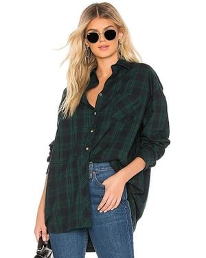 superdown Audriana Oversized Flannel Top - Green