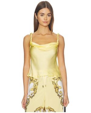 Alice + Olivia Monique Twist Strap Cowl Neck Tank - Yellow