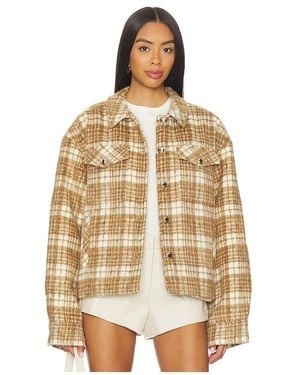 GUIZIO Quilted Plaid Jacket - Natural
