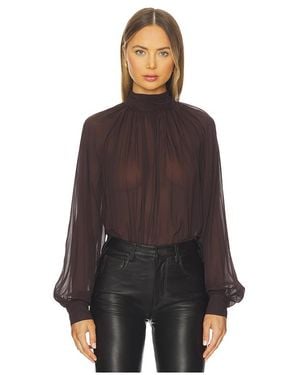 Nicholas Solene Long Sleeve Mock Neck Blouse - Purple