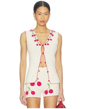 CAPITTANA Sasha Cherry Top - White