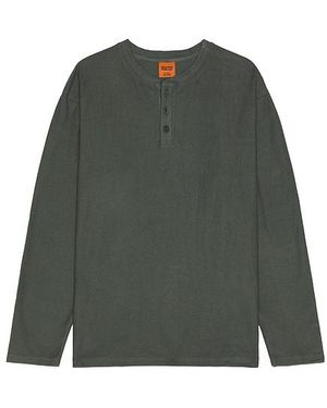 Rhythm Vintage Terry Long Sleeve Henley - Green