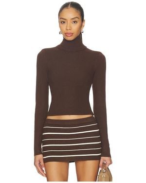Frankie's Bikinis Tucker Cloud Knit Turtleneck En Color Marrón Talla (También En M, S, Xs, Xxs)