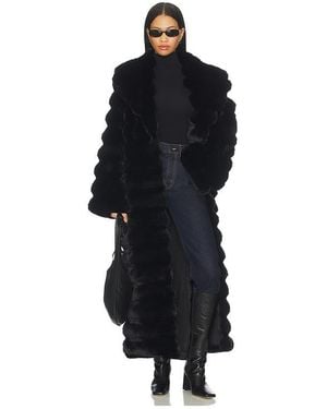 Adrienne Landau Chinchilla Full Length Coat - Black