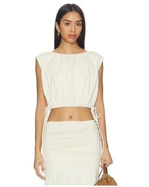 Susana Monaco Gathered Side Tie Top - White