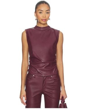 Hudson Jeans Faux Leather Top - Purple