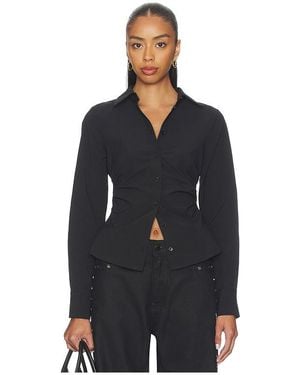 ALL THE WAYS Millie Button Up Top - Black