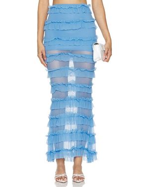 OW Collection Gracie Maxi Skirt - Blue