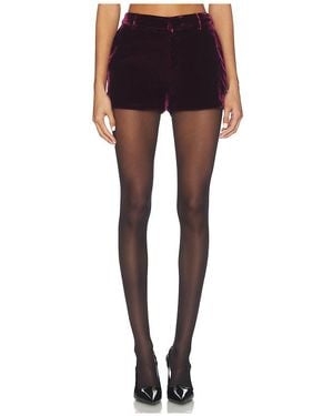 retroféte Pantalón Corto De Terciopelo Madaline En Color Burgundy Talla (También En S) - Azul
