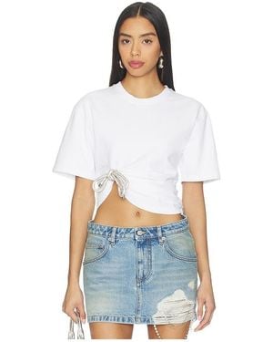 Area Crystal Knot T-Shirt - White