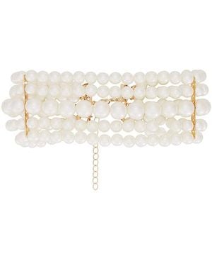 Bronx and Banco 5 Strand Pearl Choker - White