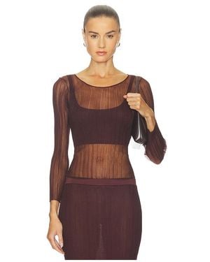 Jonathan Simkhai Leonie Long Sleeve Top - Red
