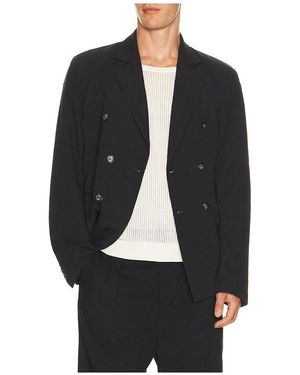 Palmes Double Breasted Wool Blazer - Black