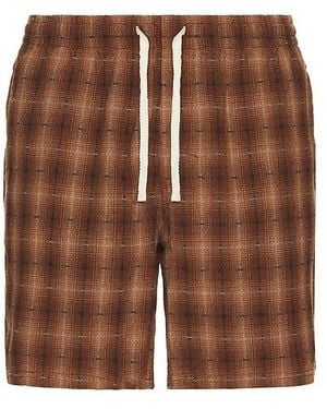 Rhythm Shadow Check Jam Shorts - Brown