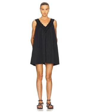 Helsa Vestido Mini Dress With Lace En Tech Poplin En Color Negro Talla (También En Xl)