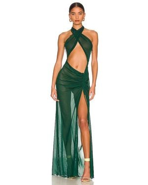 Kim Shui Mesh Wrap Gown - Green