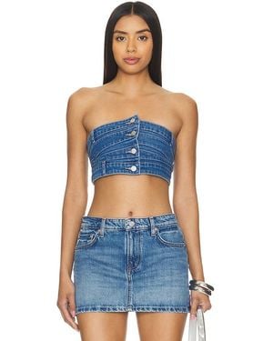 superdown Fern Crop トップ - ブルー