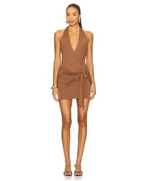 superdown Chloe Halter Mini Dress - Brown