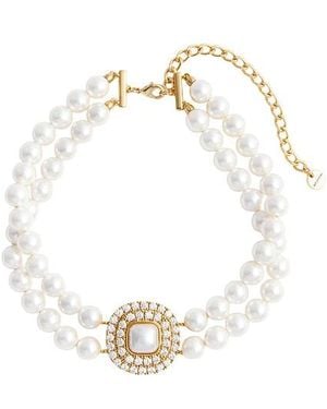Self-Portrait Crystal Pearl Choker - White