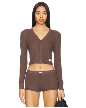 Alexander Wang Langärmliger Cardigan Mit Waffelstruktur - Braun