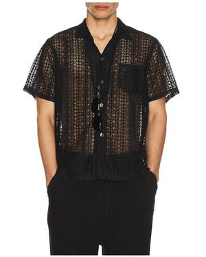 Bather Gonzo Lace Camp Shirt - Black