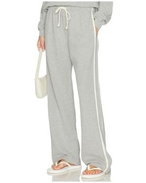 DONNI. The Eco-Terry Stripe Crop Pant - White