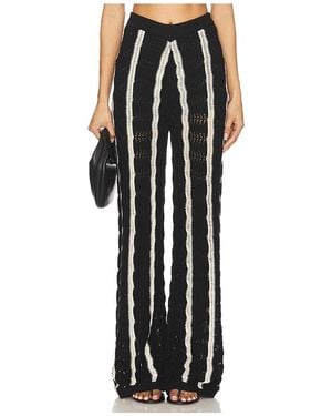 Central Park West Novelty Stitch Midrise Pant - Black