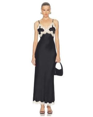 Alice + Olivia Julietta Hi Slit Lace Trim Maxi Slip Dress - Blue