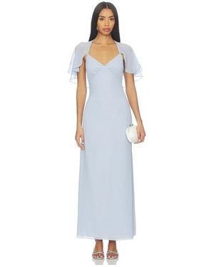 Line & Dot Amorette Cape Dress - White