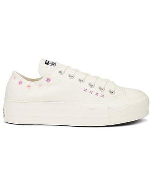 Converse All Star Lift Floral Embroidery Low Top スニーカー - ホワイト
