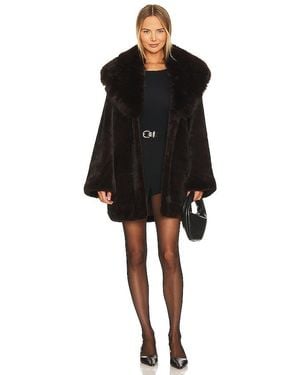 Adrienne Landau Faux Fox & Mink Coat - Black