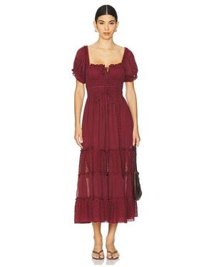 Free People Falling Sun Midi Dress - Red